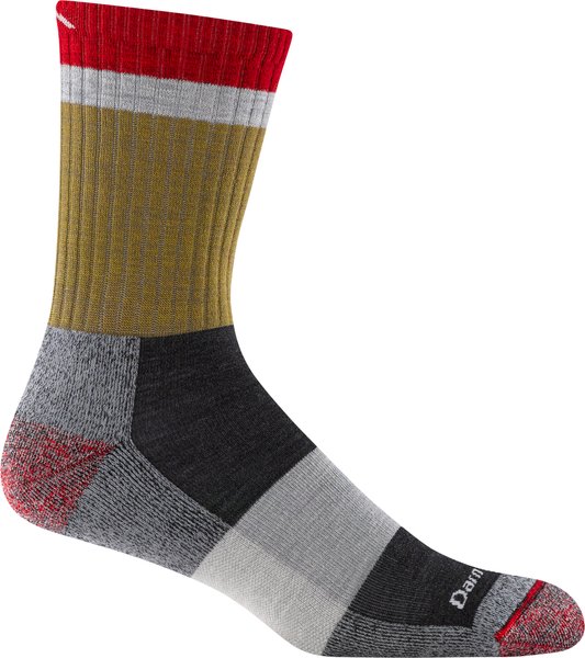 Calcetín tobillero alto multicolor, negro, gris, dorado y rojo.