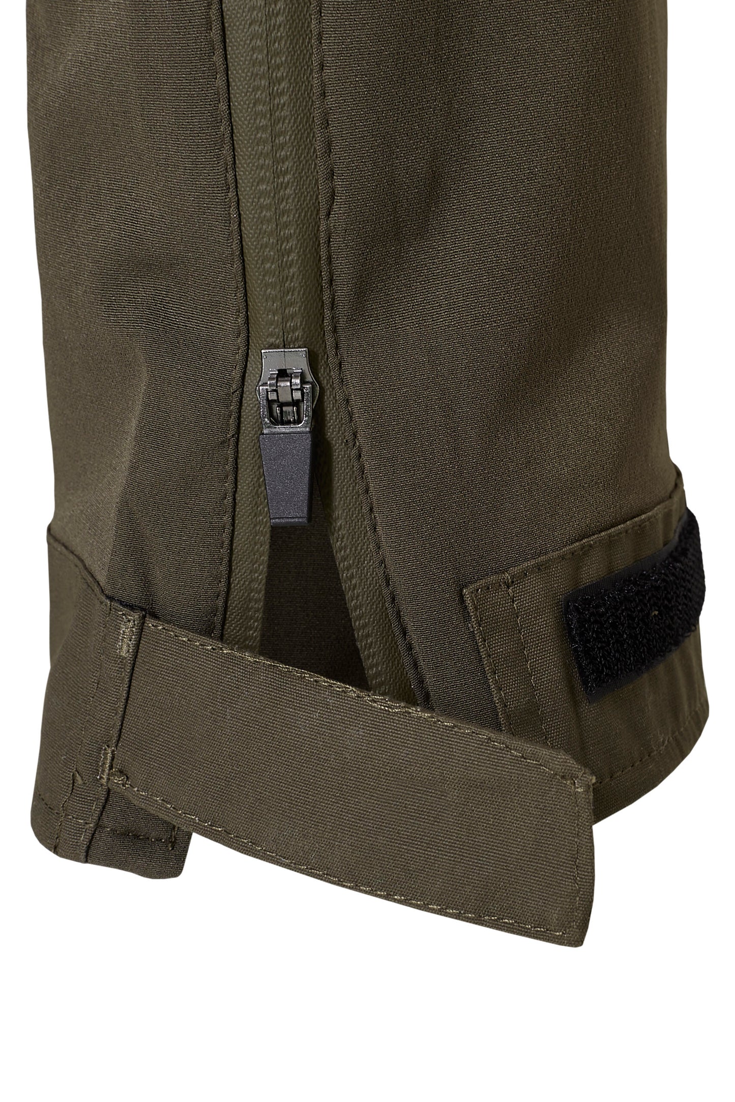 Bajo con cremallera y velcro en color verde