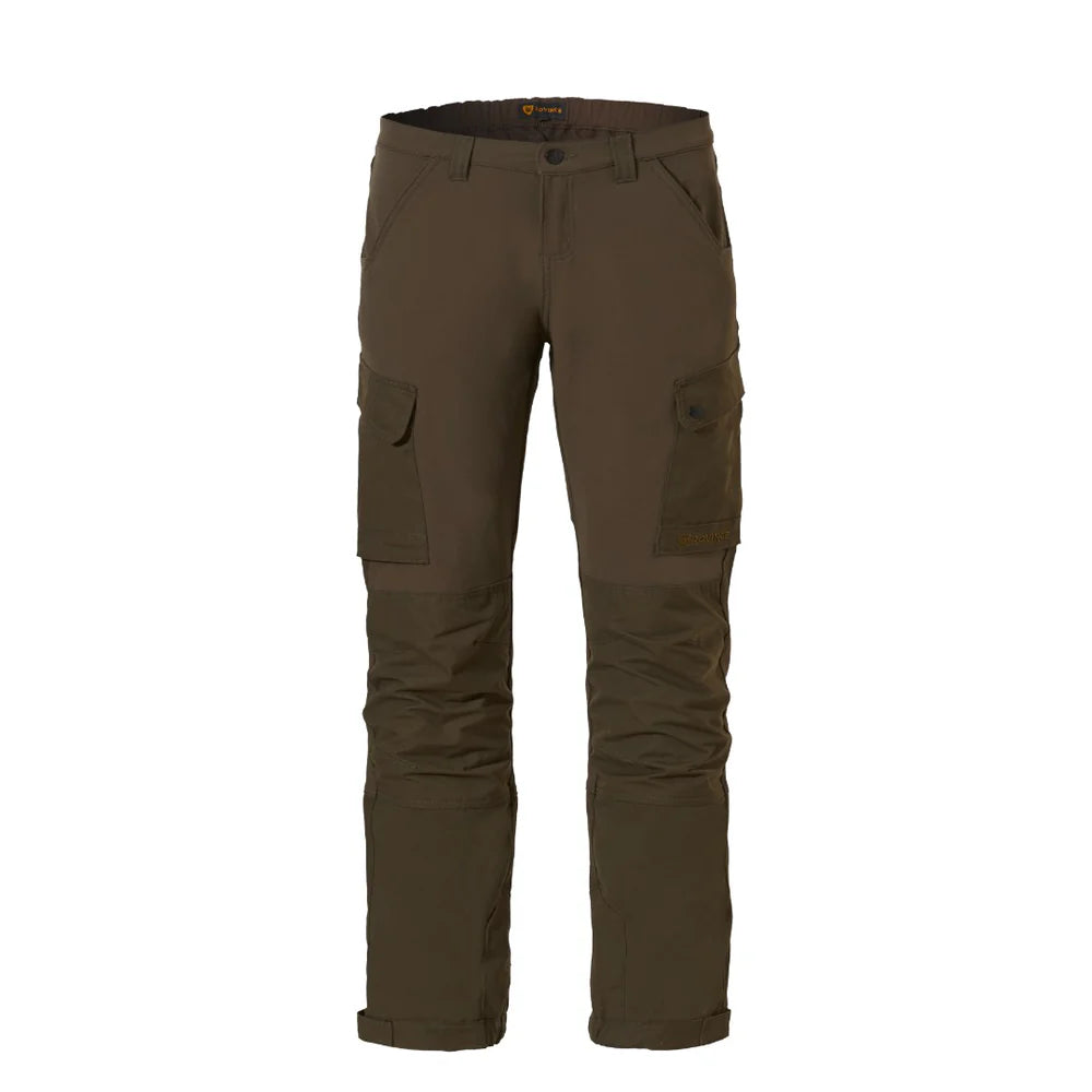 Pantalón rovince Flexlne verde oliva con bolsillos cargo a los lados vista frotal