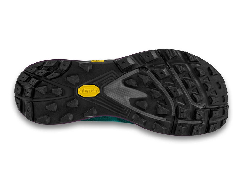 Suela de Topo Athletic Terraventure 3 Mujer en color teal/púrpura con tracción y diseño técnico
