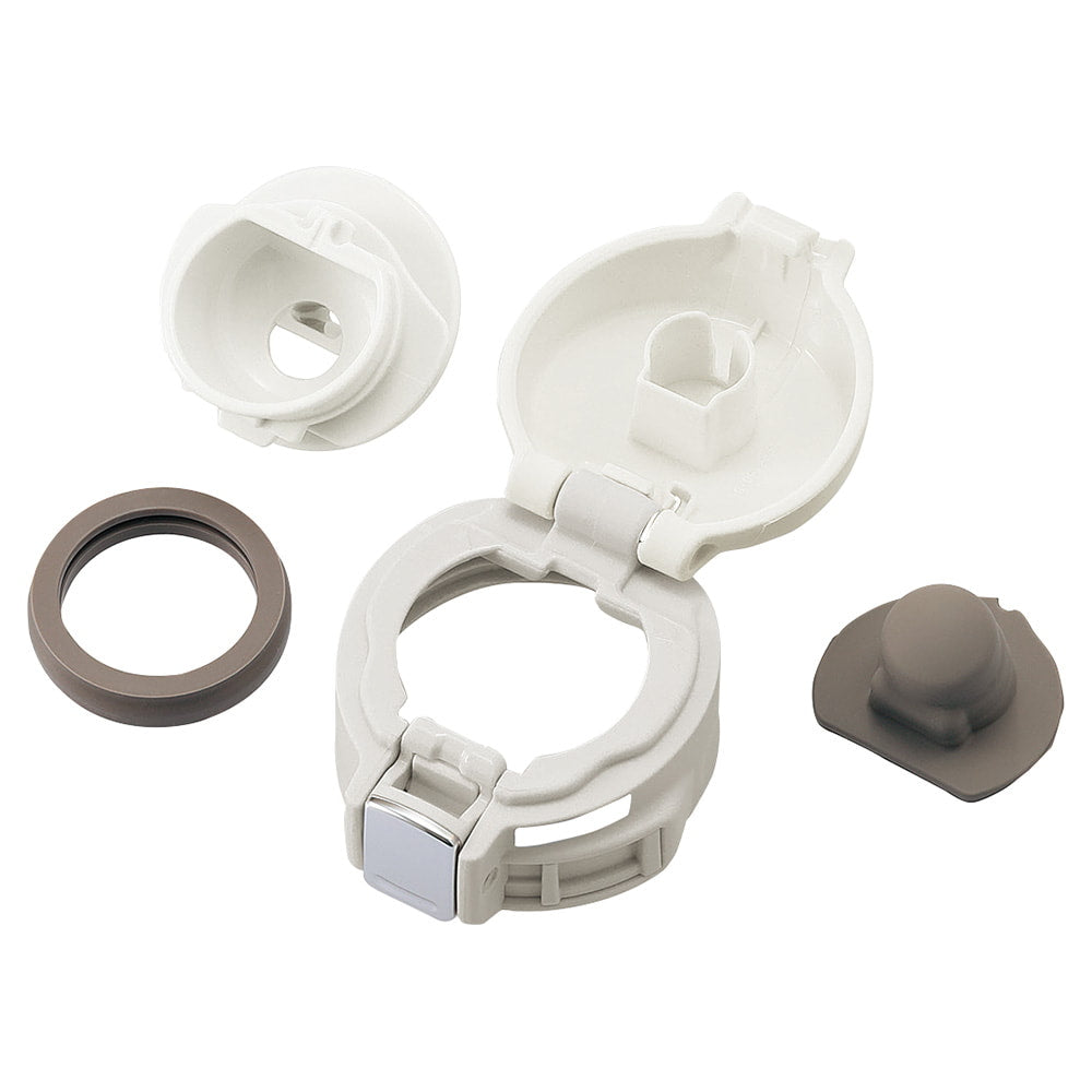 Detalle de las piezas de la tapa del modelo Zojirushi sm-sf en color blanco