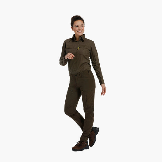 Pantalón Savanna Ergoline Rovince Mujer en verde oliva con tejido ligero y protección IR3535