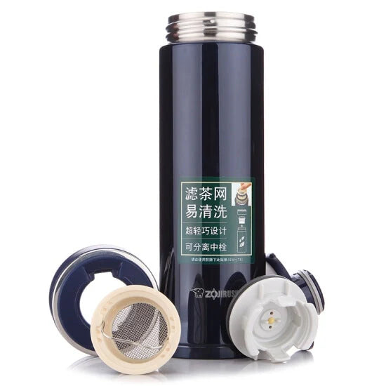 Termo Zojirushi SM-JTE46 Deep Blue 460 ml | Filtro de Té Desmontable e Interior Antiadherente