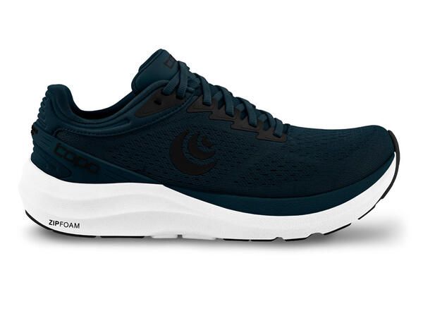 Zapatilla de running Topo Athletic Phantom 3 hombre color Navy White con puntera ancha y máxima amortiguación.