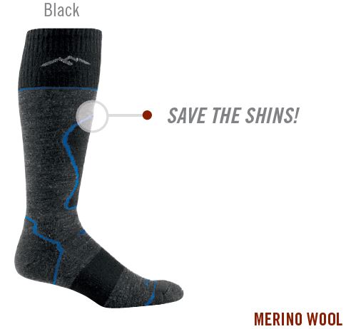 Calcetín por debajo de la rodilla en color gris y negro con lineas azules