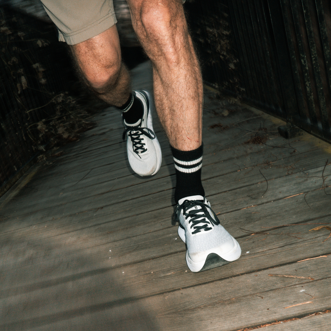 Calcetines de Dedos Creepers Merino Crew Edición Especial Iconic | Negro con Rayas Blancas
