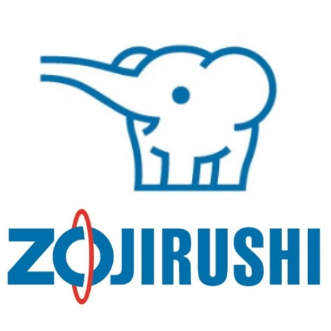 Logotipo de Zojirushi con una ilustración de un elefante en color azul y el texto 'ZOJIRUSHI' en azul.
