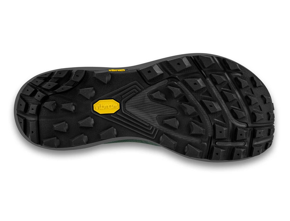 Suela de Zapatilla Topo Athletic Terraventure 4 Hombre verde con detalles en naranja y tracción técnica