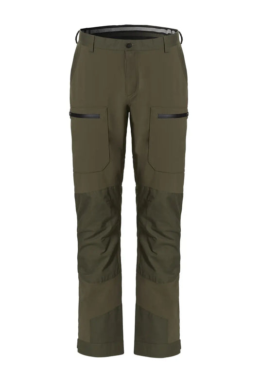 Pantalón en verde oliva con dos bolsillos en cremalleras   estancas en los muslos