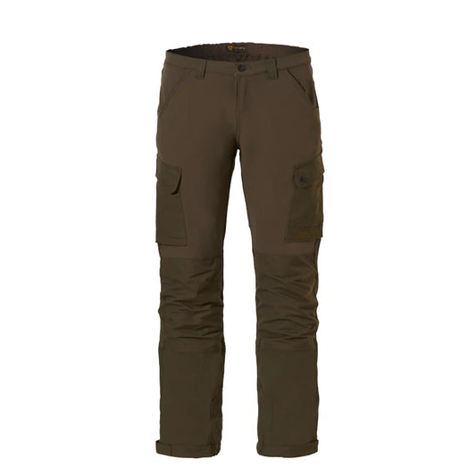 Pantalón rovince Flexlne verde oliva con bolsillos cargo a los lados vista frotal