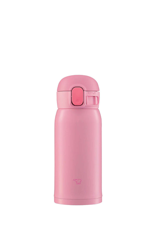 Botella Zojirushi SM-WA36 en color rosa con tapa cerrada 