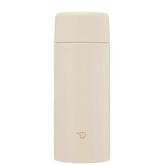 Botella térmica Zojirushi SM-ZB color crema, 360 ml, con logo de elefante en la parte inferior