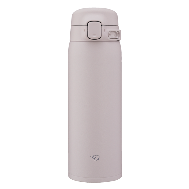 Botella térmica Zojirushi SU-BA de 480 ml color gris/beige sobre fondo blanco