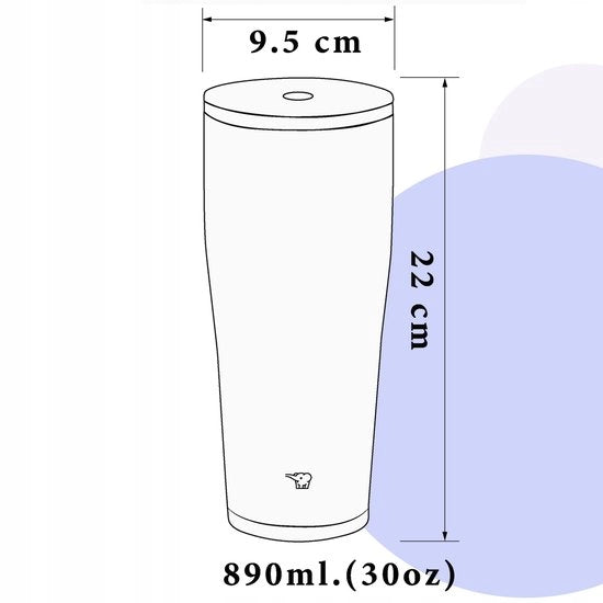 Zojirushi SX-HA89H-AM Azul Marino (Gran Capacidad) | Taza Térmica con Pajita