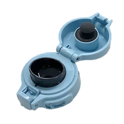 Tapa azul y boquilla gris abierta Zojirushi