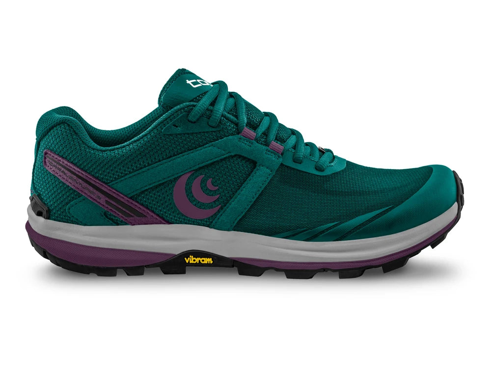 Zapatilla Topo Athletic Terraventure 3 Mujer en color teal/púrpura con suela Vibram y drop de 3 mm