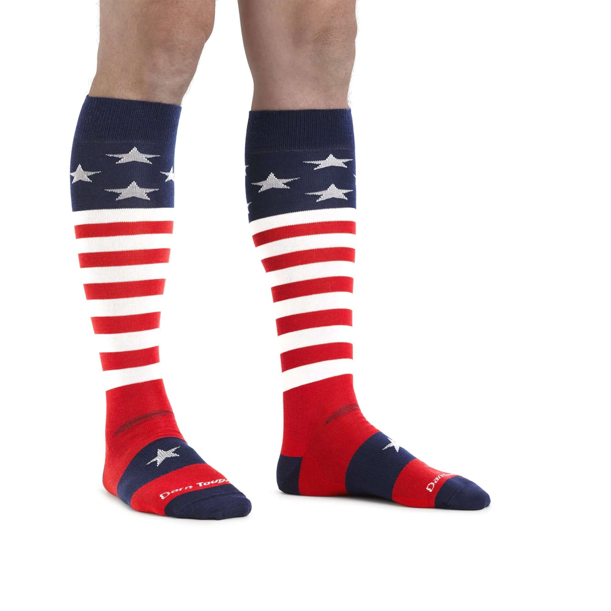 Darn Tough Calcetines de esquí/snow con acolchado. Mod. Captain Stripe 1815 color Color: Stars & Stripes