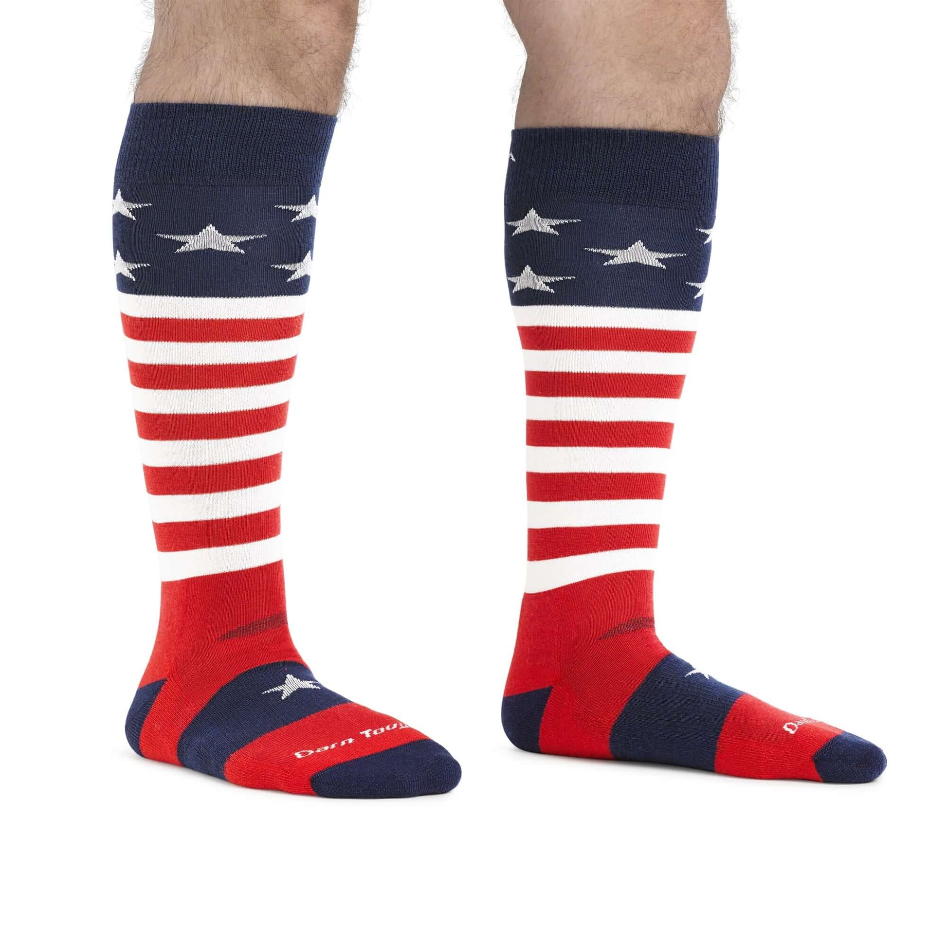 Darn Tough Calcetines de esquí/snow con acolchado. Mod. Captain Stripe 1818 color Color: Stars & Stripes