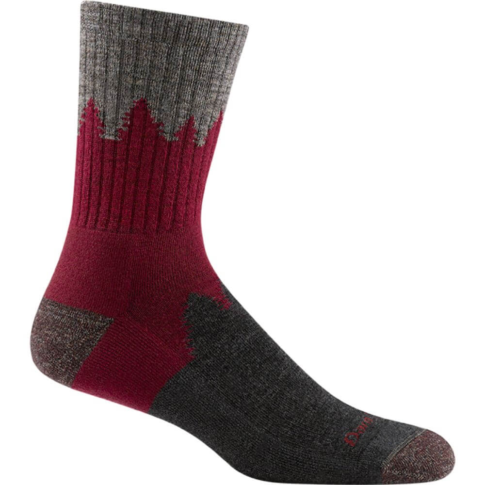 Darn Tough Calcetines de trekking tobilleros altos. Mod. Number 2 1974 color Burgundy