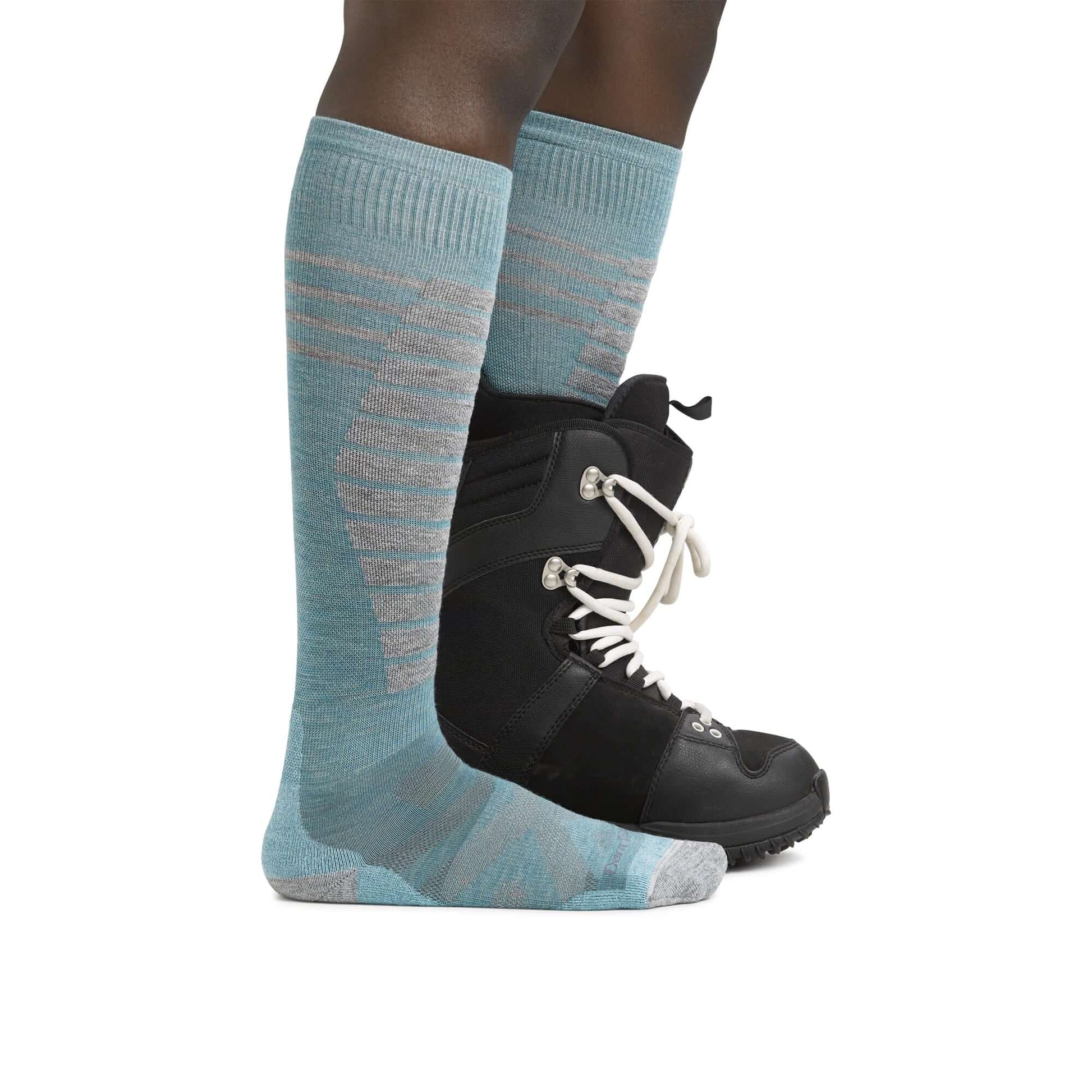 Darn Tough Calcetines de esquí/snow con acolchado. Mod. Edge 8013 color Color: Aqua
